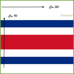 Bandiera Costarica in tessuto cm 150x90 con asola