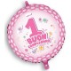 Palloncino 1 compleanno rosa cm 45 aria elio