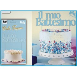 Cake topper il mio battesimo celeste decorazione per torta 