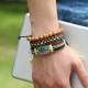 Bracciale da uomo in cuoio etnico jamaica da rasta