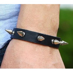 Bracciale con borchie braccialetto in pelle dark punk