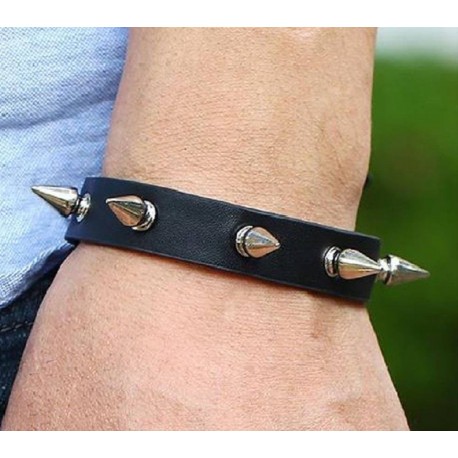 Bracciale con borchie braccialetto in pelle dark punk