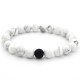 Bracciale uomo in pietra onice nera e howlite dura naturale bianca
