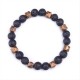 Bracciale uomo pietra dura lavica nera braccialetto