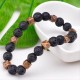 Bracciale uomo pietra dura lavica nera braccialetto