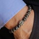 Bracciale da uomo elastico pietre dure antrancite acciaio