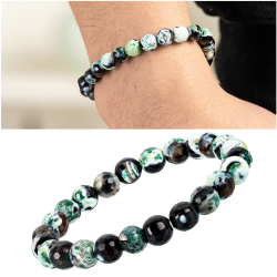 Bracciale da uomo pietre naturale turchese africano