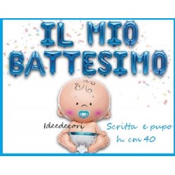 Festone palloncini il mio battesimo celeste decorazione