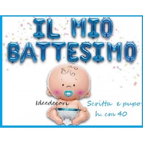 Festone palloncini il mio battesimo celeste decorazione