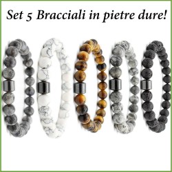 Bracciale da uomo set in pietre dure naturali