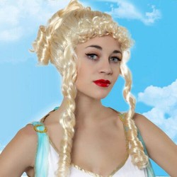 Parrucca bionda donna capelli con boccoli dea