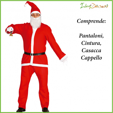 Costume da babbo natale uomo vestito rosso Santa Claus