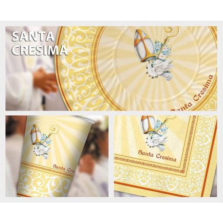 PIATTI CRESIMA IN CARTA CONFEZIONE 10 PEZZI  CM 24