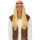 Parrucca Hippie uomo donna bionda lunga frise  con fascia