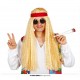 Parrucca Hippie uomo donna bionda lunga frise  con fascia