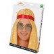 Parrucca Hippie uomo donna bionda lunga frise  con fascia