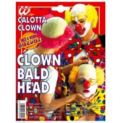 Calota clown con capelli ricci arancioni pagliaccio circo