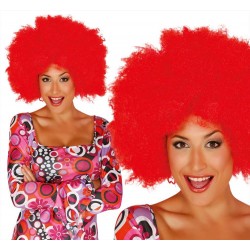 Parrucca riccia afro rossa hippie anni 60 70 